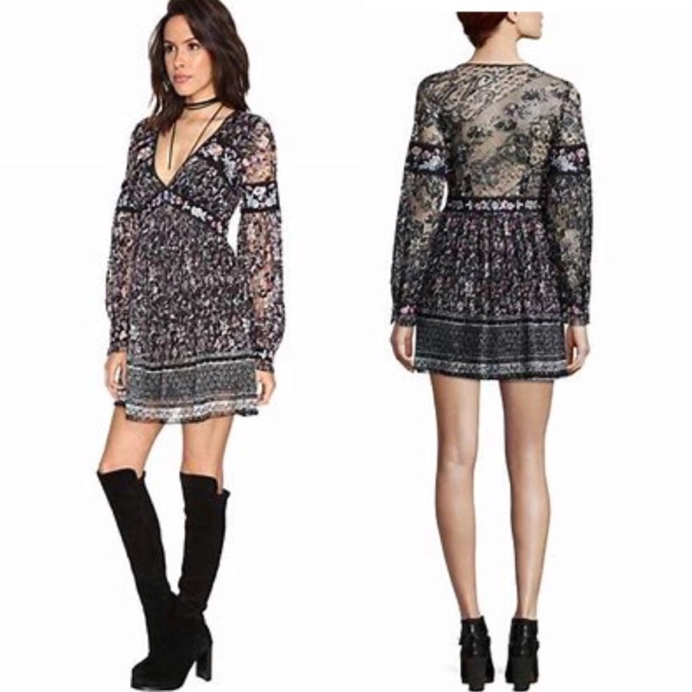 Free people black combo dress